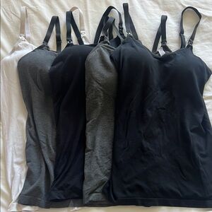 Women's Black and Gray Camisole Tops